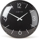 Nextime basic dome – wandklok – 35 cm – bol glas – zwart
