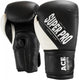 Super pro combat gear ace (kick)bokshandschoenen zwart wit 12oz