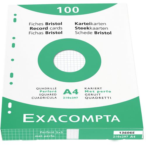 Indexkaarten exacompta 13606e wit papier