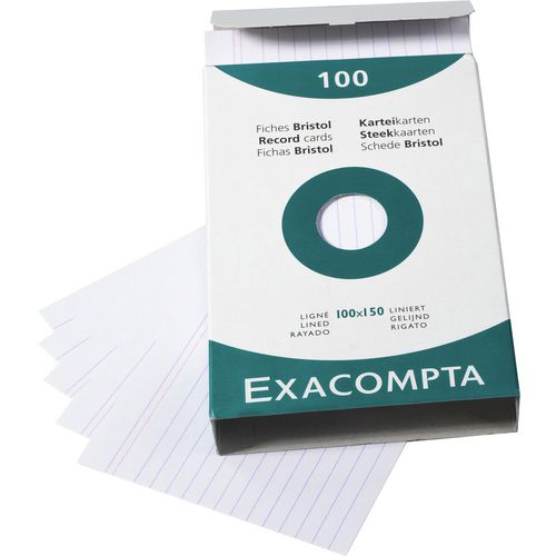 Indexkaarten exacompta 13802x wit papier