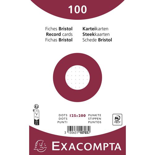 Indexkaarten exacompta 10703e wit papier