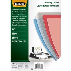 Pack 100 binding cover transparent 5376001 fellowes pvc a4