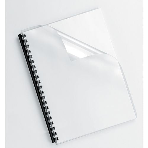 Pack 100 binding cover transparent 53763 fellowes pvc a4