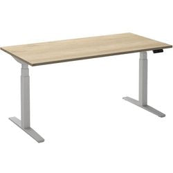 Zit-sta-bureau ceha ade2plme189q9016rew eiken wit melamine, metaal