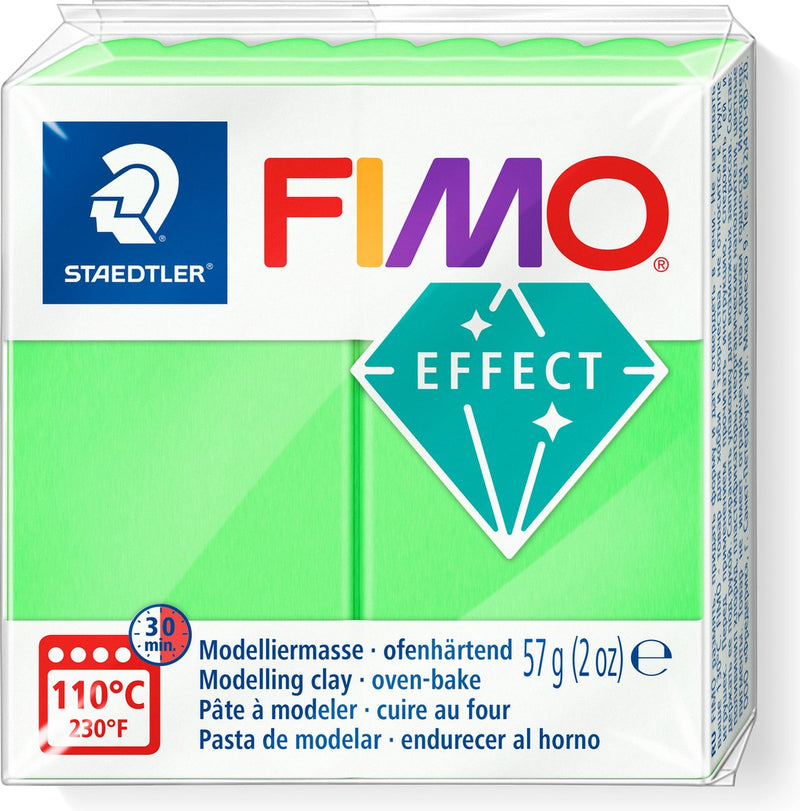 Cargue la imagen en el visor de la galería, Fimo effect ovenhardende boetseerklei standaard blokje 57 g - neon groen
