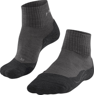 Falke tk2 wool short anti-blaar dik wol functioneel materiaal wandelsokken dames grijs - maat 37-38