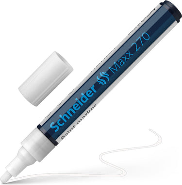 Schneider schrijfwaren schneider lakmarker - maxx 270 - 1-3 mm - wit - s-127049