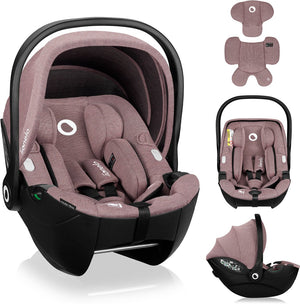 Lionelo moxie i-size baby autostoeltje draagstoel 40-87 cm – vanaf geboorte – achterwaarts (rwf) – isofix compatibel – memory foam – bamboe stof – dri-seat – magnetische gordels – verstelbare hoofdsteun