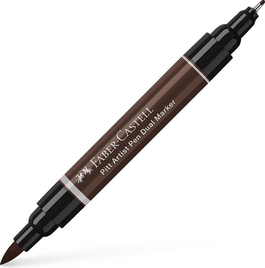 Faber-castell tekenstift - pitt artist pen - duo marker - 175 donker sepia - fc-162175