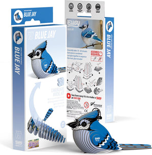 Eugy 3d puzzel - blauwe gaai - vogels - duurzaam - verzamel ze allemaal - 6 jaar