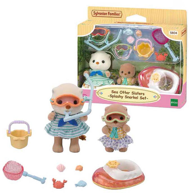 Afbeelding laden in galerijviewer, Sylvanian families 5804 zeeotter zussen- splashy snorkel set
