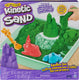 Kinetic sand - zandbak-set met 454 g groen origineel opbergzandbak 4 vormen en gereedschap - sensorisch speelgoed