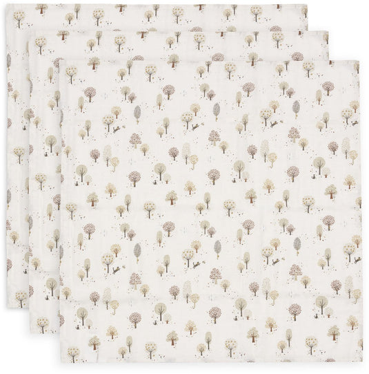 Jollein hydrofiele doek small – 70x70cm – tiny park – 3 stuks