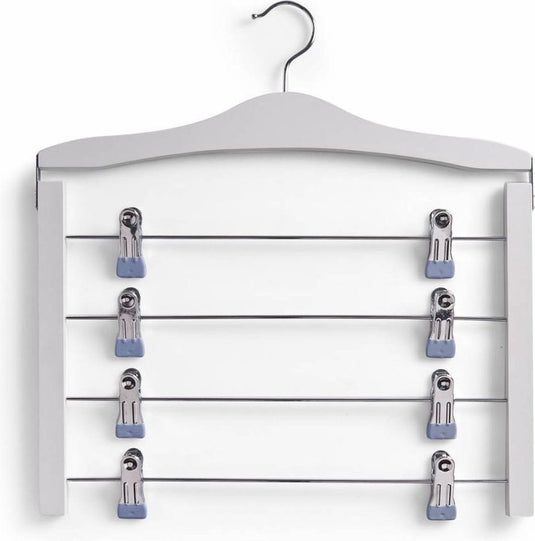 Zeller houten knijphanger 4 niveaus wit hout