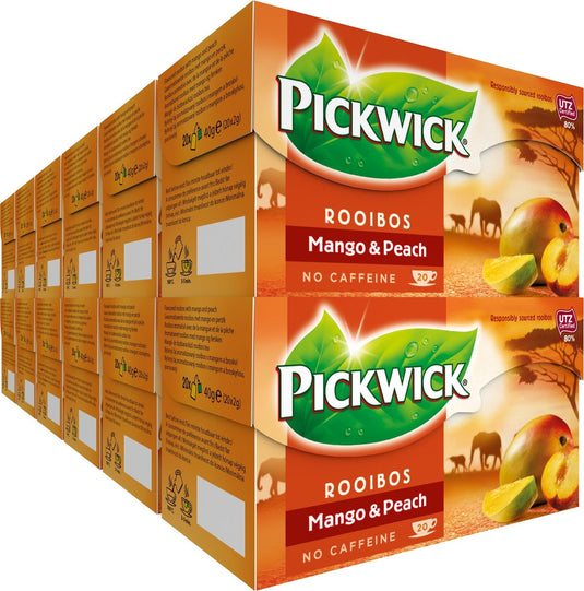 Pickwick mango perzik rooibos thee - 12 x 20 theezakjes