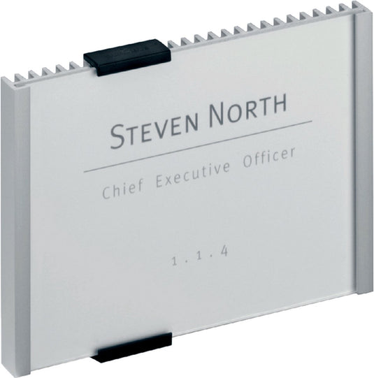 Merkloos sans marque durable 4801 naambord - naambordje - deurbord- info sign - geanodiseerd aluminium - metallic zilver- 149 x 105,5 mm
