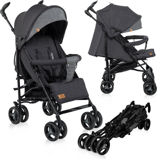 Lionelo irma - buggy - wandelwagen - duurzame en lichte 7kg kinderwagen - geschikt voor kinderen tot 15 kg - geveerde wielen - 360° - van 6 maanden tot 5 jaar - opbergmand - verstelbare handgreep - snel inklapsysteem - compact formaat - muskietennet