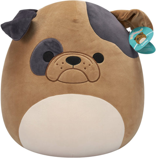 Squishmallows - large plush 40cm loafer - brown bulldog w dark brown spots