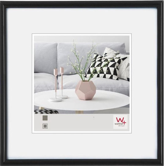 Walther galeria - kunststof lijst - fotoformaat 40x40 cm - zwart