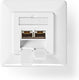Nedis netwerk wanddoos - verzonken montage - 2 poort(en) - cat7 - recht - female - goud verguld - pvc - wit - doos