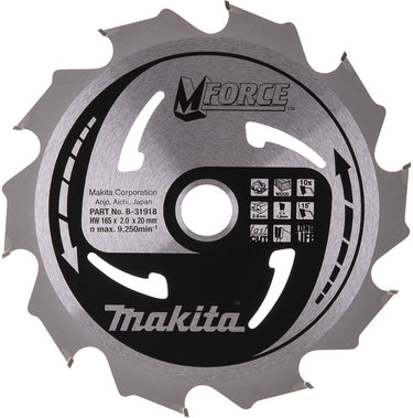Makita cirkelzaagblad voor hout | mforce | ø 165mm asgat 20mm 10t - b-31918