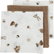 Meyco baby forest animals hydrofiele doeken - 3-pack - toffee - 70x70cm