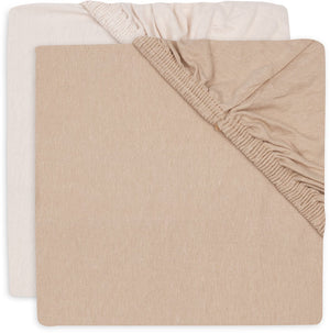 Jollein hoeslaken wieg - 40 50x80 90cm - jersey - blush wild rose - 2 stuks