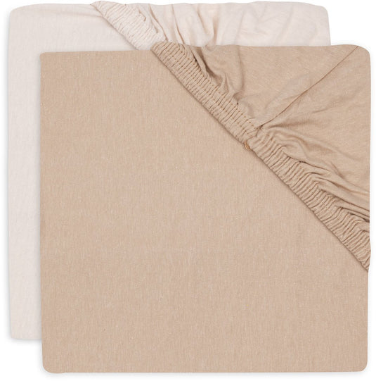 Jollein hoeslaken wieg - 40 50x80 90cm - jersey - blush wild rose - 2 stuks