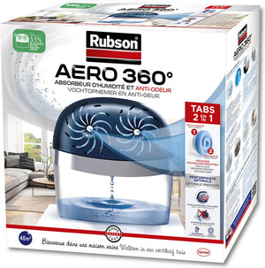 Rubson vochtopnemer aero360 toestel 40m2 | luchtontvochtiger toestel | vochtvanger badkamer | binnenhuis badkamer