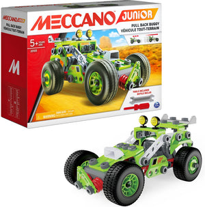 Bandai - meccano junior my retro friction car - 138-delige bouwset, retro frictiemotor, gereedschap, handleiding - auto assembly activity kit - kinderspeelgoed 8 jaar en + - apm19102