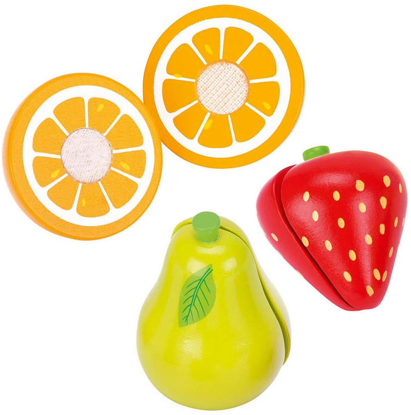 Afbeelding laden in galerijviewer, Goki houten blender met fruit, 7dlg.
