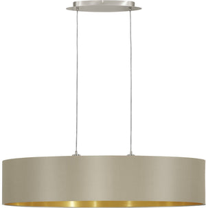 Eglo maserlo - hanglamp - 100 cm - grijs taupe goud