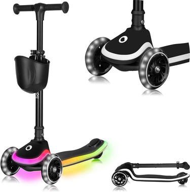 Lionelo mey kinderstep – led-verlichting in wielen voetplateau – inklapbaar stuur – antislip deck – mandje – abec-7 lagers – 4 hoogteposities – tot 50 kg – vanaf 3 jaar – ergonomisch – rem – direct gebruiksklaar