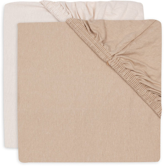 Jollein hoeslaken ledikant - 60x120cm - jersey - blush wild rose - 2 stuks