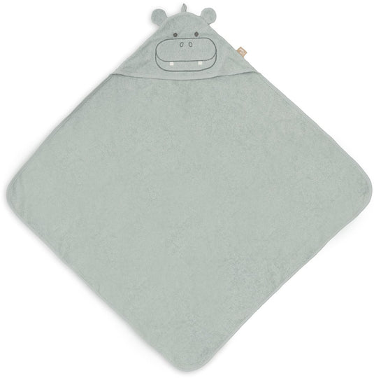 Jollein badcape baby - jersey badstof - 75x75cm - hippo happy