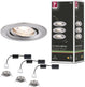 Paulmann led-inbouwlamp nova mini coin basisset zwenkbaar rond 66 mm 15° coin 3x4w 3x310lm 230v 2700k staal geborsteld