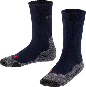 Falke tk2 anti-blaar dik wol functioneel materiaal wandelsokken kinderen blauw - maat 23-26