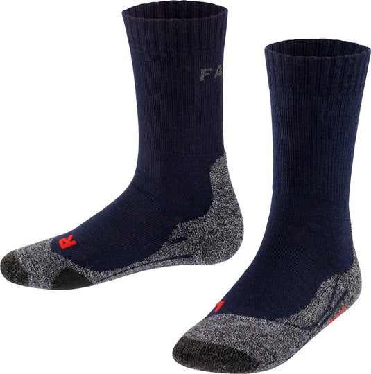 Falke tk2 anti-blaar dik wol functioneel materiaal wandelsokken kinderen blauw - maat 27-30