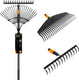 Fiskars quikfit tuinhark bladhark met steel - tuinhark met steel - set met 2 harken