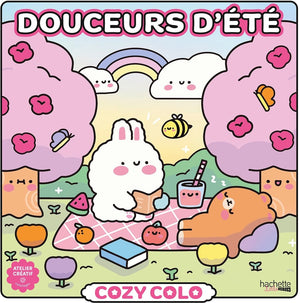 Hachette cozy colo - douceurs d'ete summer delights - atelier créatif autres licences - kleurboek voor volwassenen en kinderen
