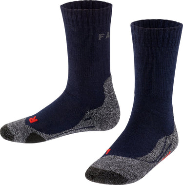 Falke tk2 anti-blaar dik wol functioneel materiaal wandelsokken kinderen blauw - maat 31-34
