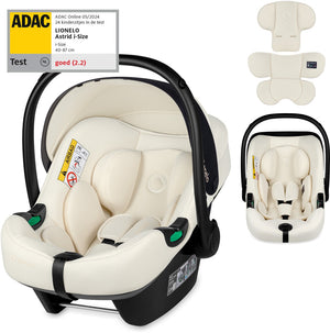 Lionelo astrid i-size autostoel – adac 5-sterren – 40-87 cm – rwf – memory foam – verstelbare hoofdsteun (7 cm) – holmbergs gordels – compatibel met isofix-base kinderwagen – i-size norm – licht veilig