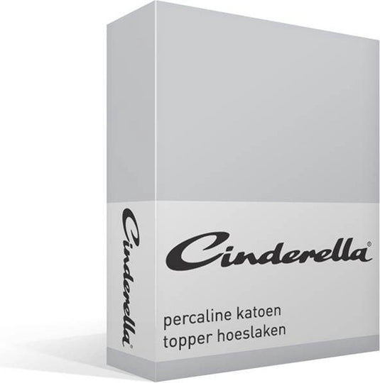 Cinderella weekend - topper hoeslaken (tot 15 cm) - katoen - 200x220 cm - lichtgrijs