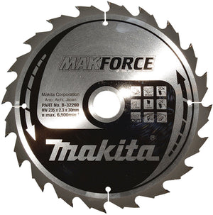 Makita cirkelzaagblad voor hout | makforce | ø 235mm asgat 30mm 20t - b-32269