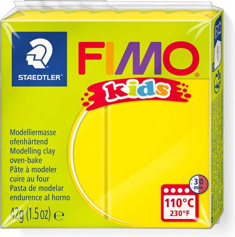 Afbeelding laden in galerijviewer, Fimo kids 8030 - ovenhardende boetseerklei - blokje 42 g - geel
