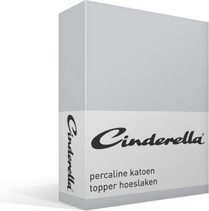 Cinderella weekend - topper hoeslaken (tot 15 cm) - katoen - 200x220 cm - lichtgrijs