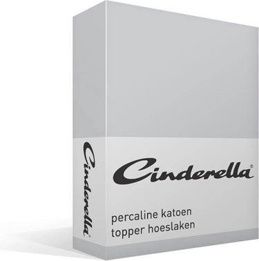 Cinderella weekend - topper hoeslaken (tot 15 cm) - katoen - 200x220 cm - lichtgrijs
