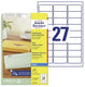 Inkjetetiket avery 63 - 5x29 - 6mm transparant 25 vel 27 etiketten per vel