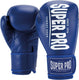 Super pro combat gear champ (kick)bokshandschoenen blauw wit 14oz