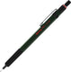 Rotring 500 vulpotlood - hb - 0,5 mm - groene zeshoekige kunststof behuizing en antislip getextureerde metalen grip